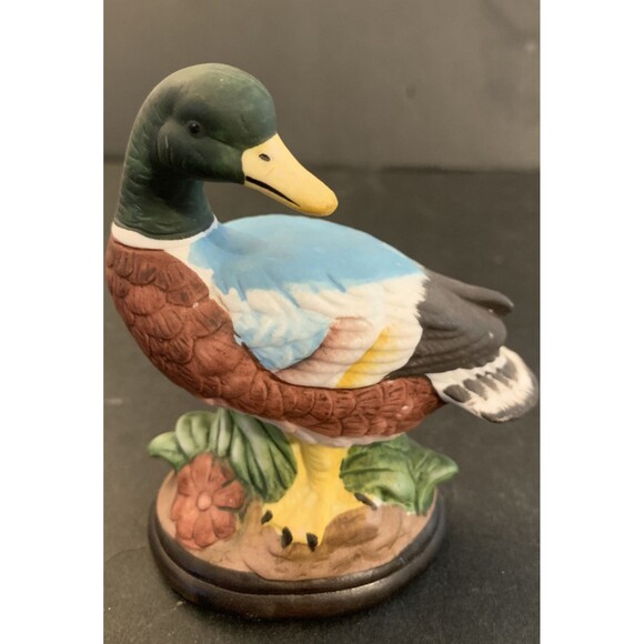 Hand Painted Ceramic Multi Colored  Duck Figurine - Picture 1 of 7